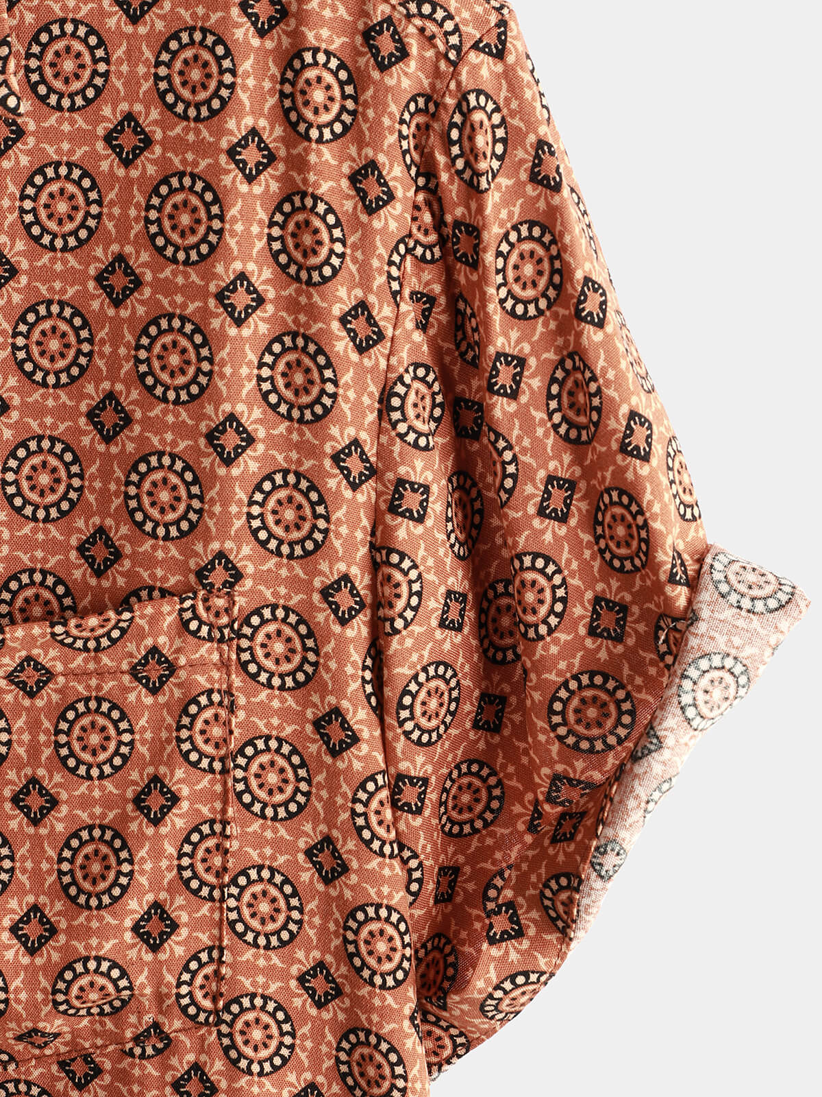 Vintage Short-Sleeved Button-Up Shirt for Men
