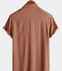 Vintage Short-Sleeved Button-Up Shirt for Men
