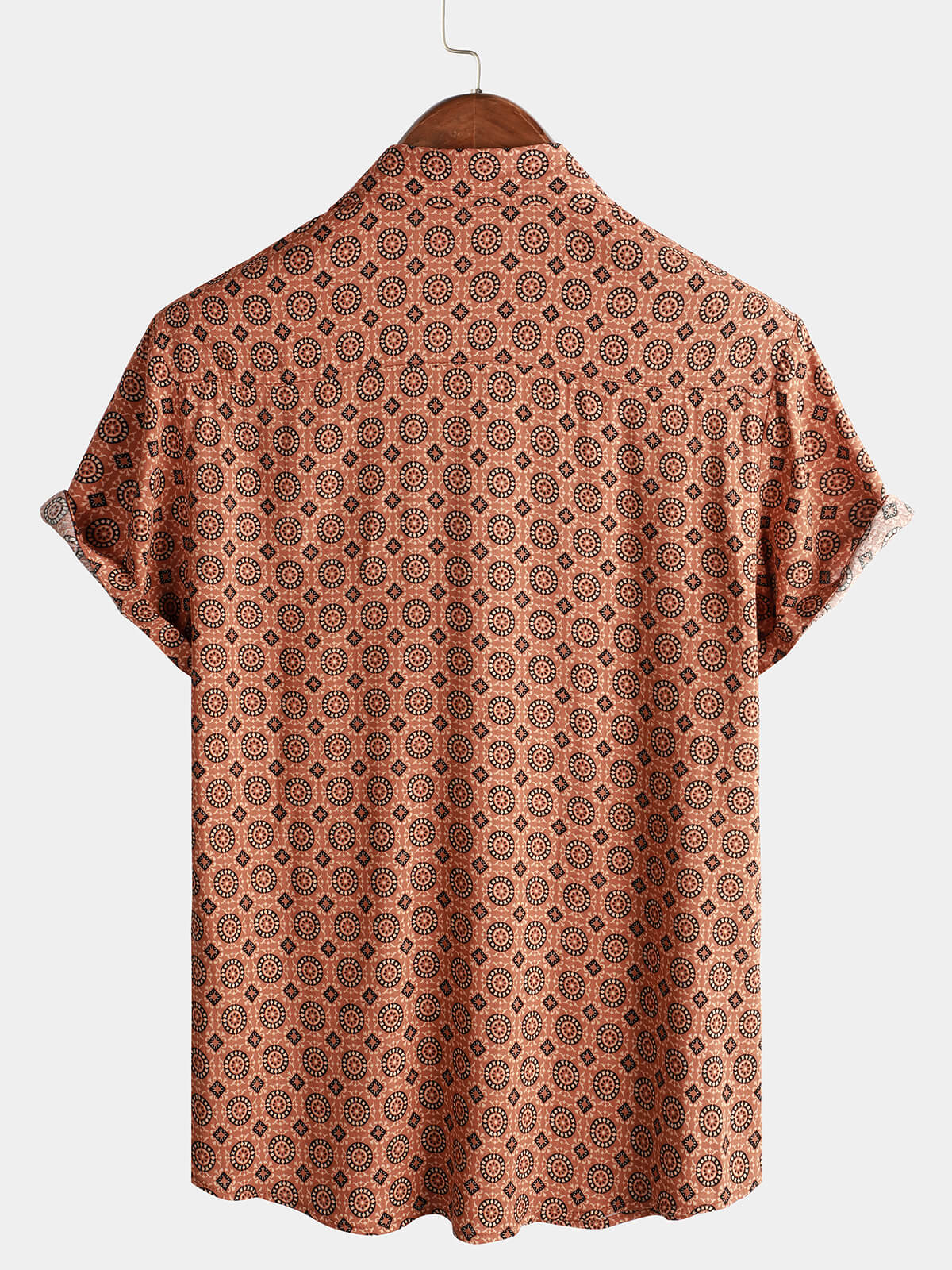 Vintage Short-Sleeved Button-Up Shirt for Men