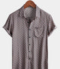 Men's Vintage Geometric Summer Beach Short Sleeve Shirt