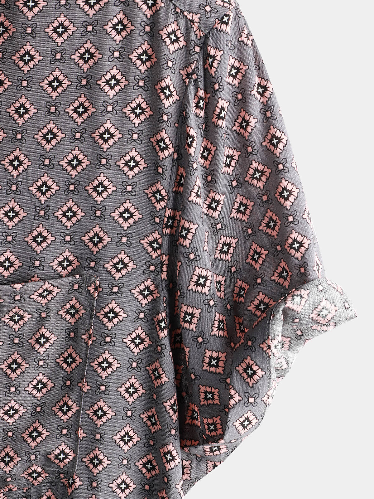 Men's Vintage Geometric Summer Beach Short Sleeve Shirt