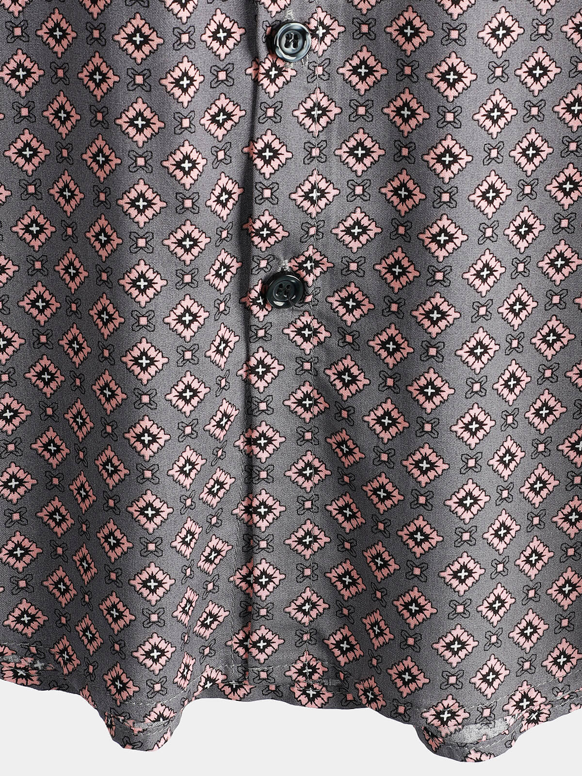 Men's Vintage Geometric Summer Beach Short Sleeve Shirt