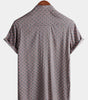 Men's Vintage Geometric Summer Beach Short Sleeve Shirt