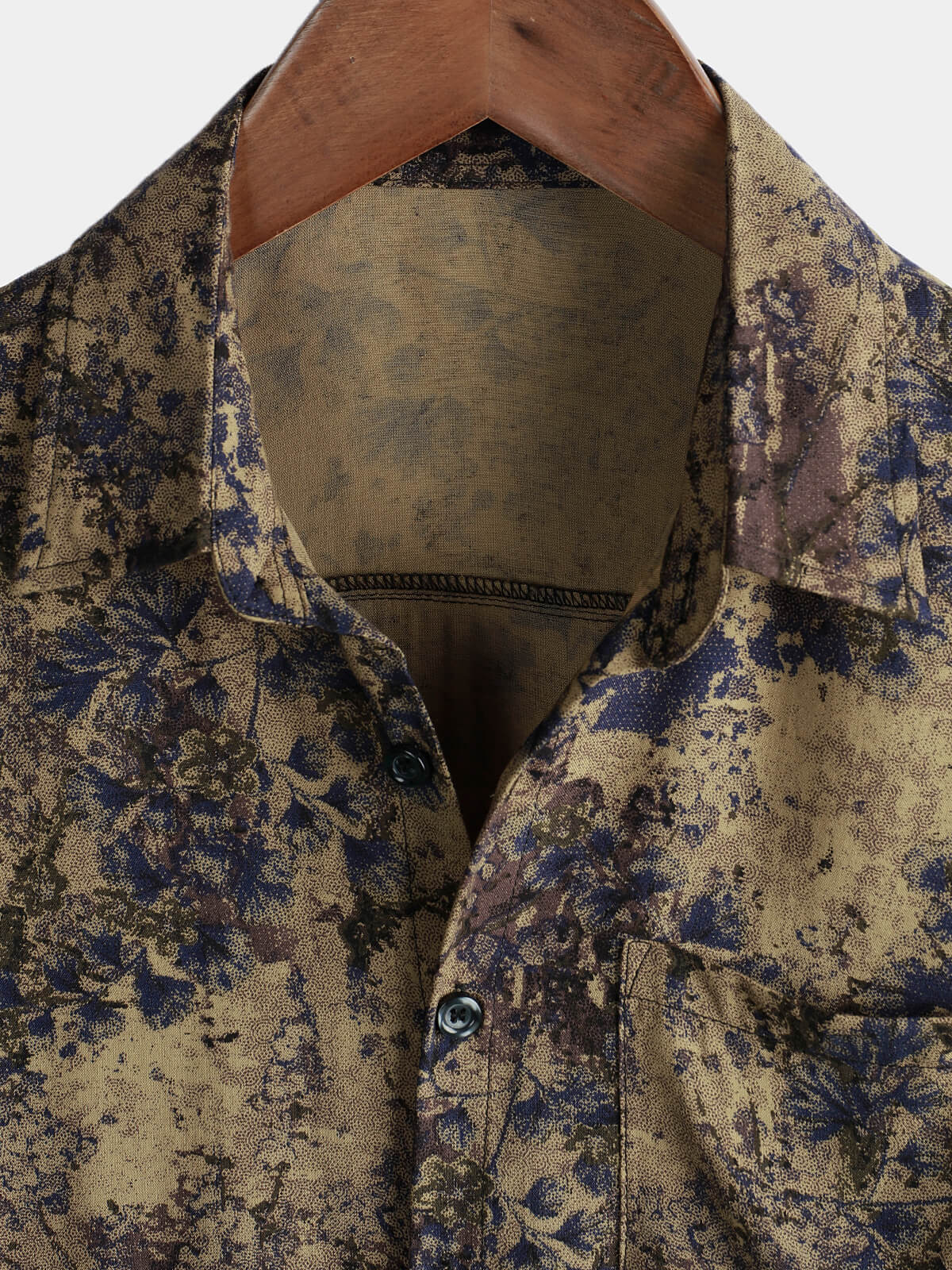 Men's Casual Vintage Short Sleeve Shirt, Retro Floral Print