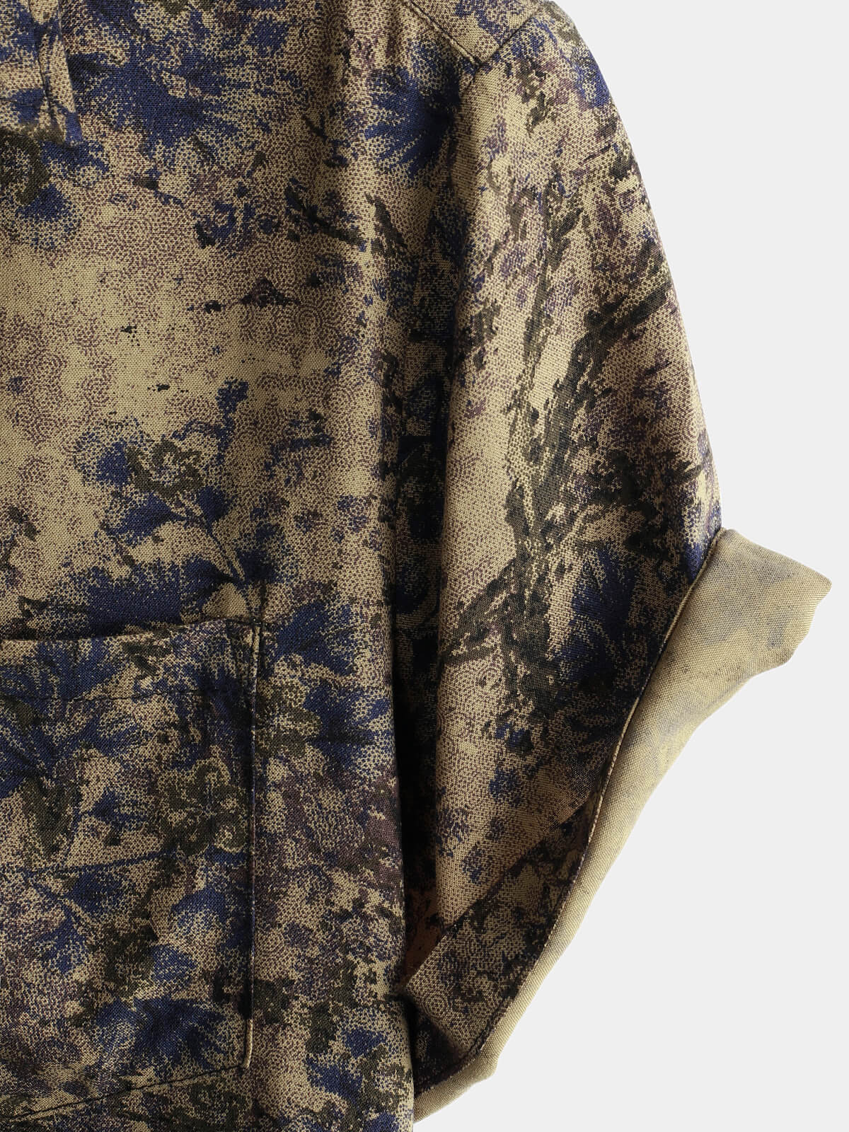 Men's Casual Vintage Short Sleeve Shirt, Retro Floral Print