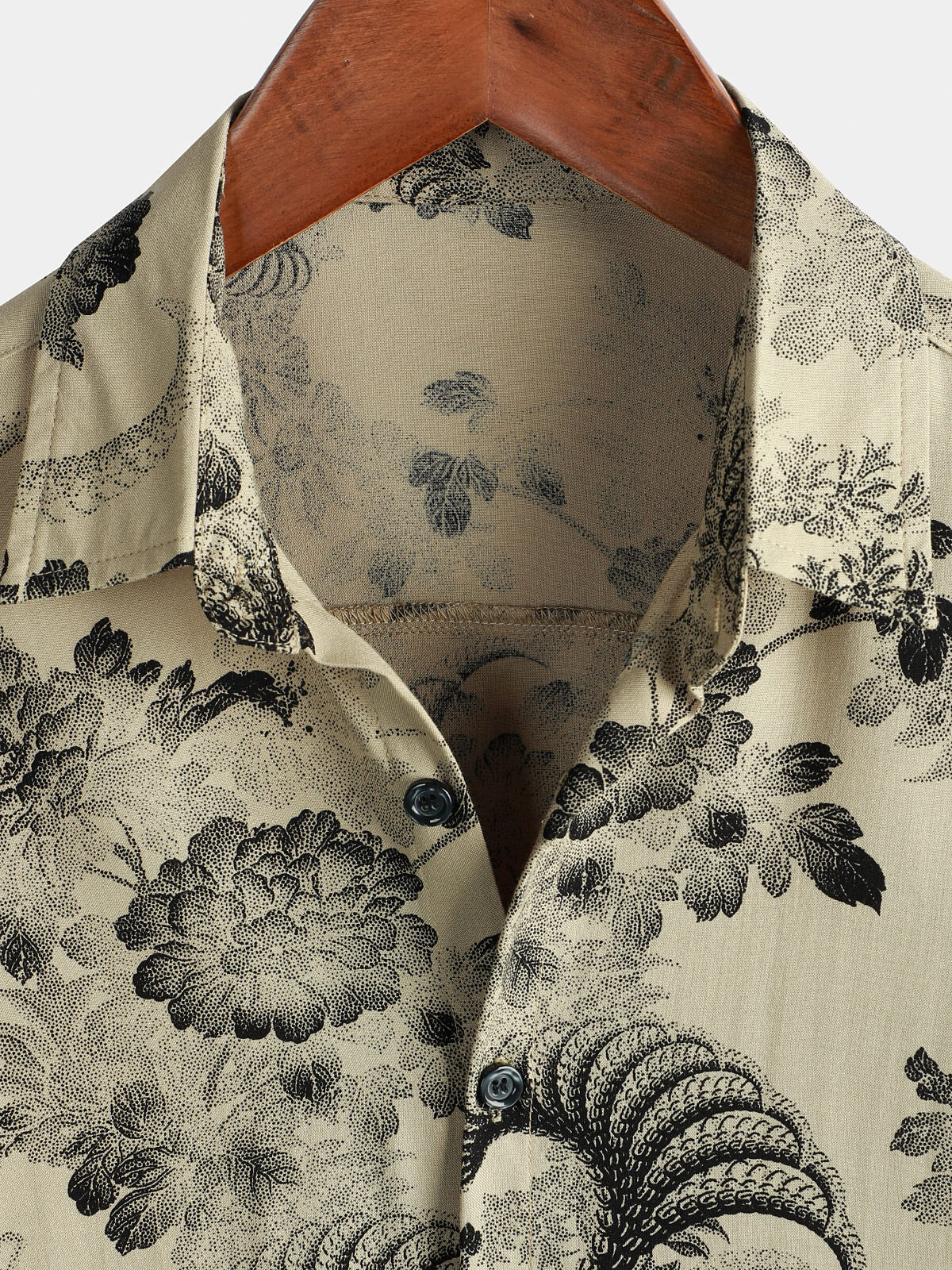 Hawaiian Short Sleeve Beach Shirt with Floral Print for Men