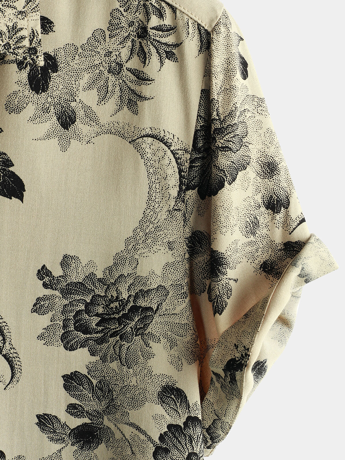 Hawaiian Short Sleeve Beach Shirt with Floral Print for Men