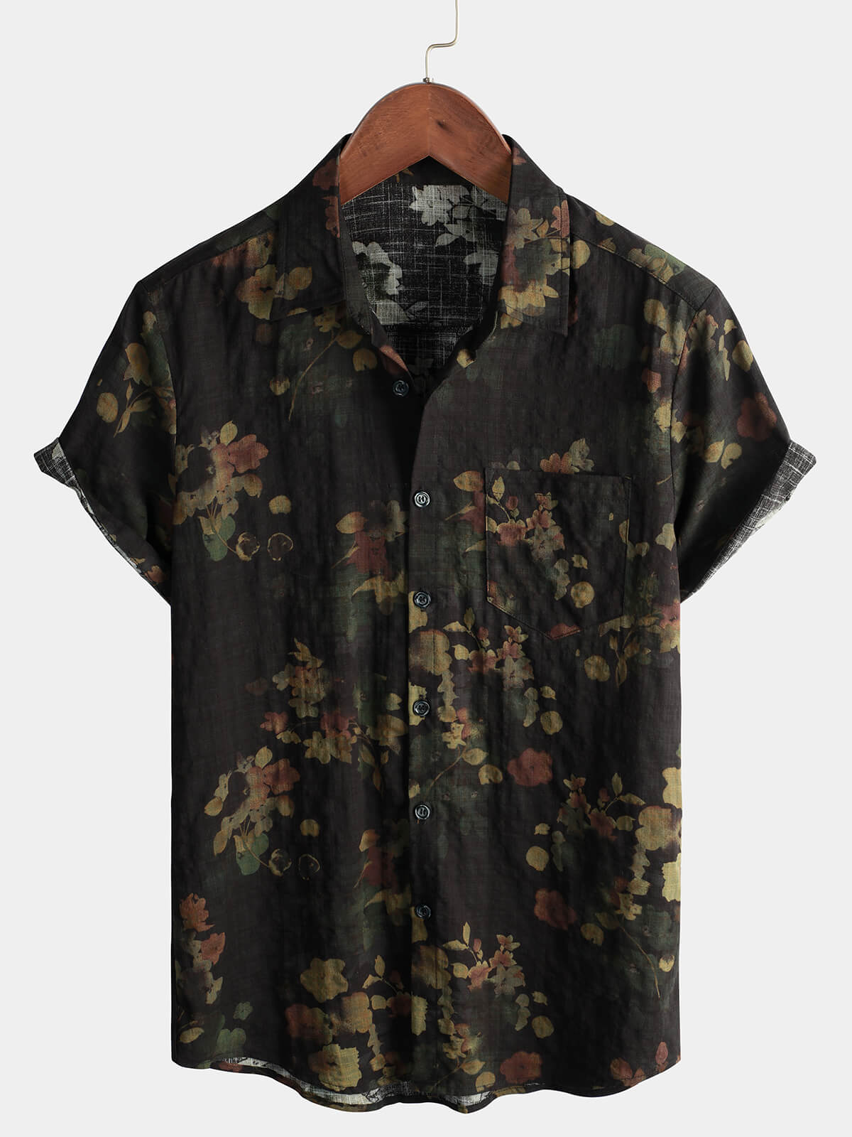 Casual Cotton Short-Sleeve Beach Shirt for Men