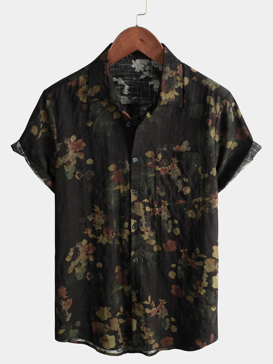 Casual Cotton Short-Sleeve Beach Shirt for Men