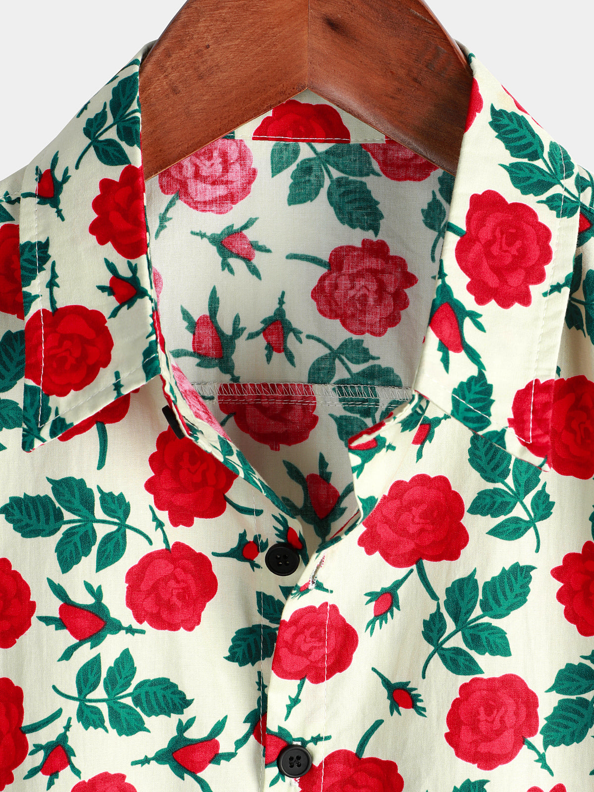 Men's Breathable Cotton Printed Pink Short-Sleeve Summer Shirt