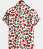 Men's Breathable Cotton Printed Pink Short-Sleeve Summer Shirt
