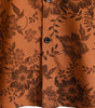 Men's Brown Floral Print Breathable Short-Sleeve Button-Up Shirt