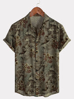 Men's Short Sleeve Shirt, Retro, Floral, Casual, Vintage, Summer Holidays