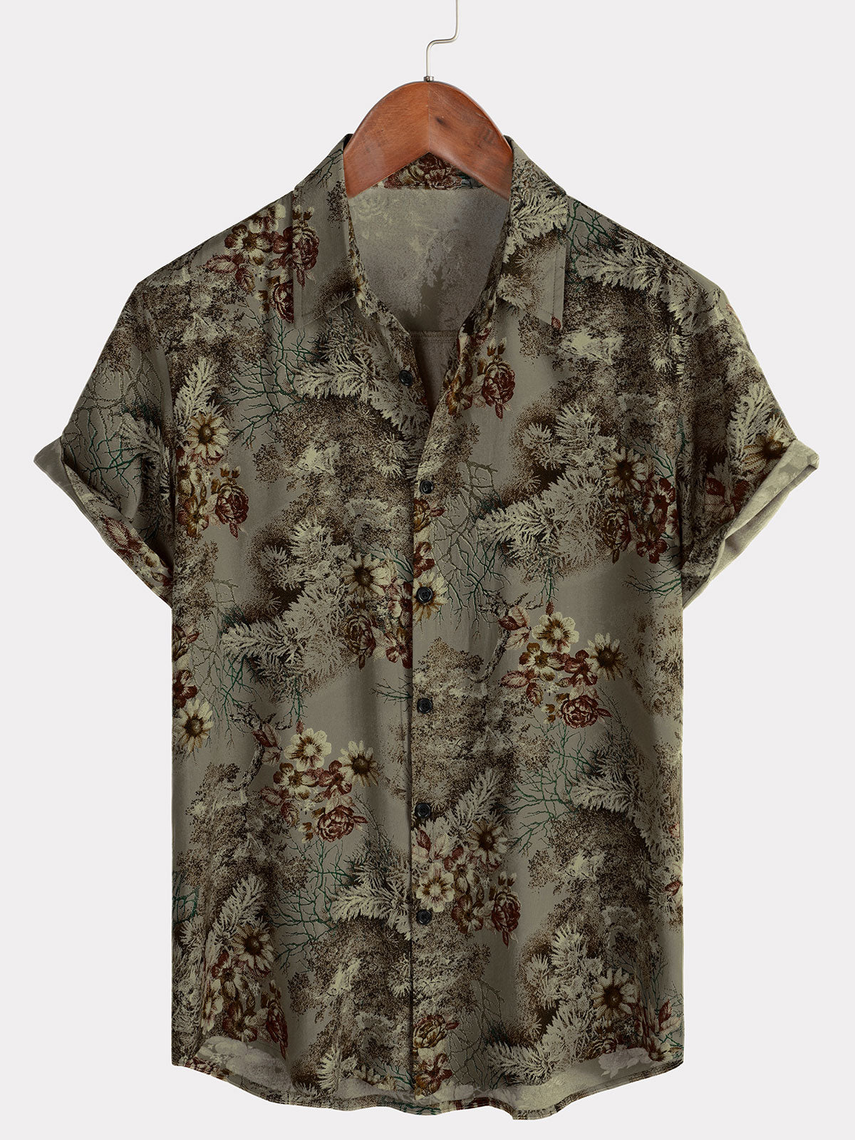 Men's Short Sleeve Shirt, Retro, Floral, Casual, Vintage, Summer Holidays