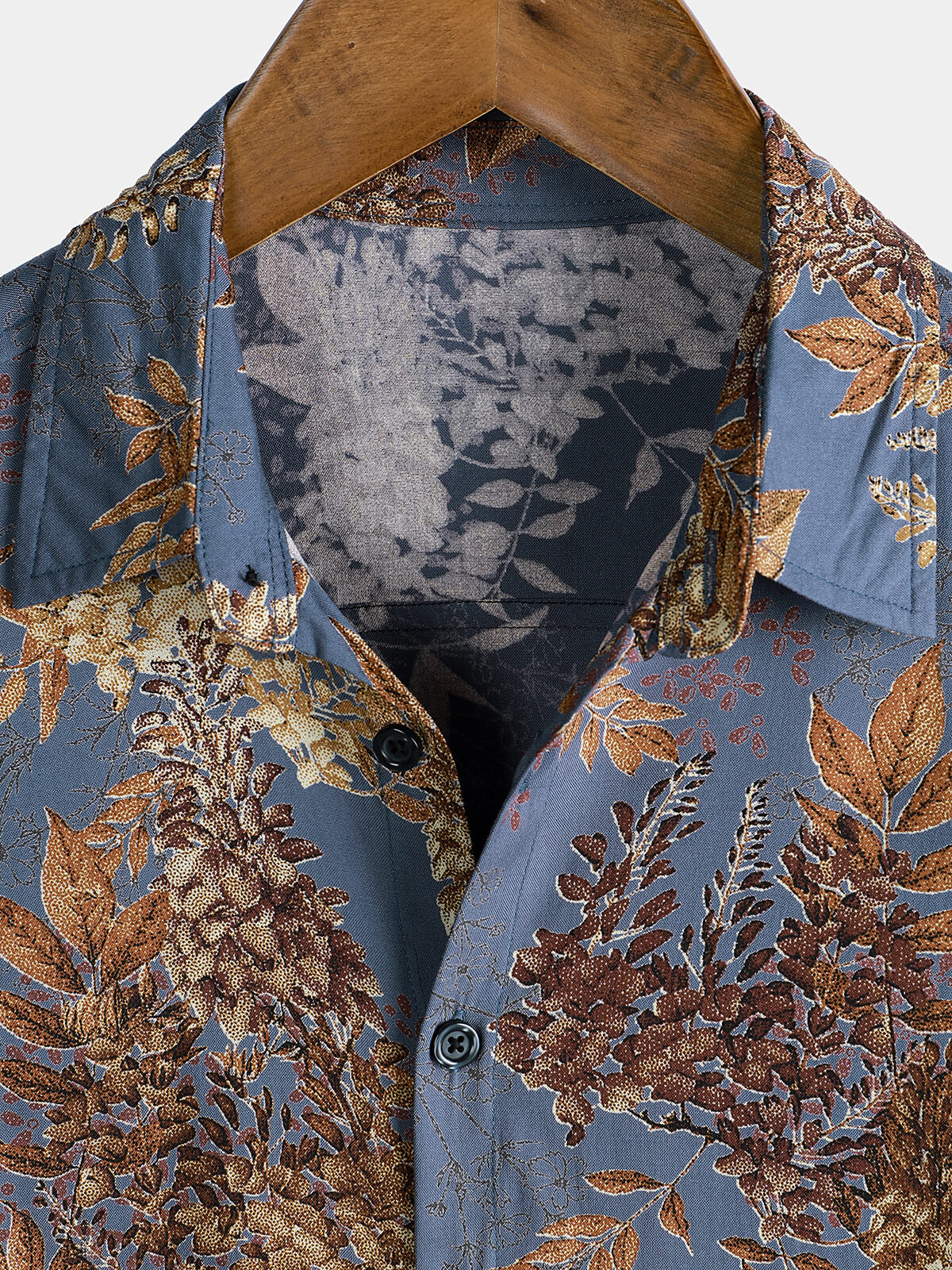 Men's Short Sleeve Summer Shirt in Retro Print Rayon