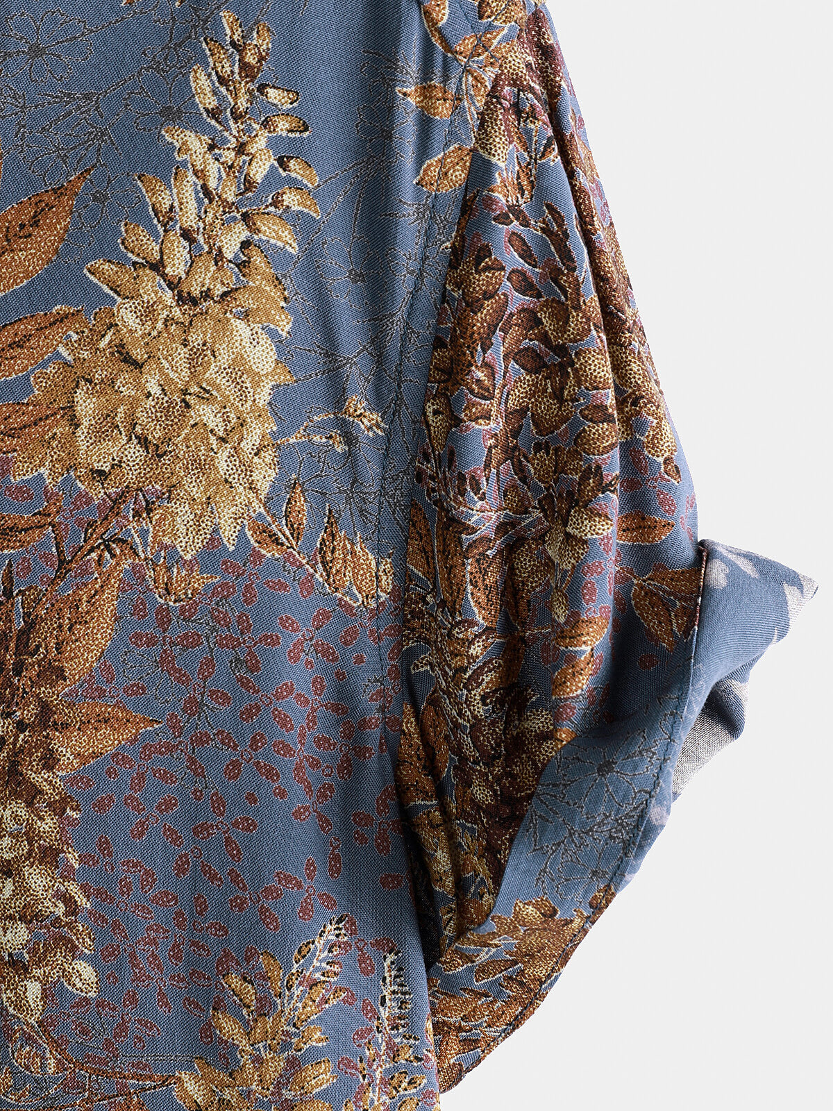 Men's Short Sleeve Summer Shirt in Retro Print Rayon