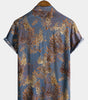 Men's Short Sleeve Summer Shirt in Retro Print Rayon