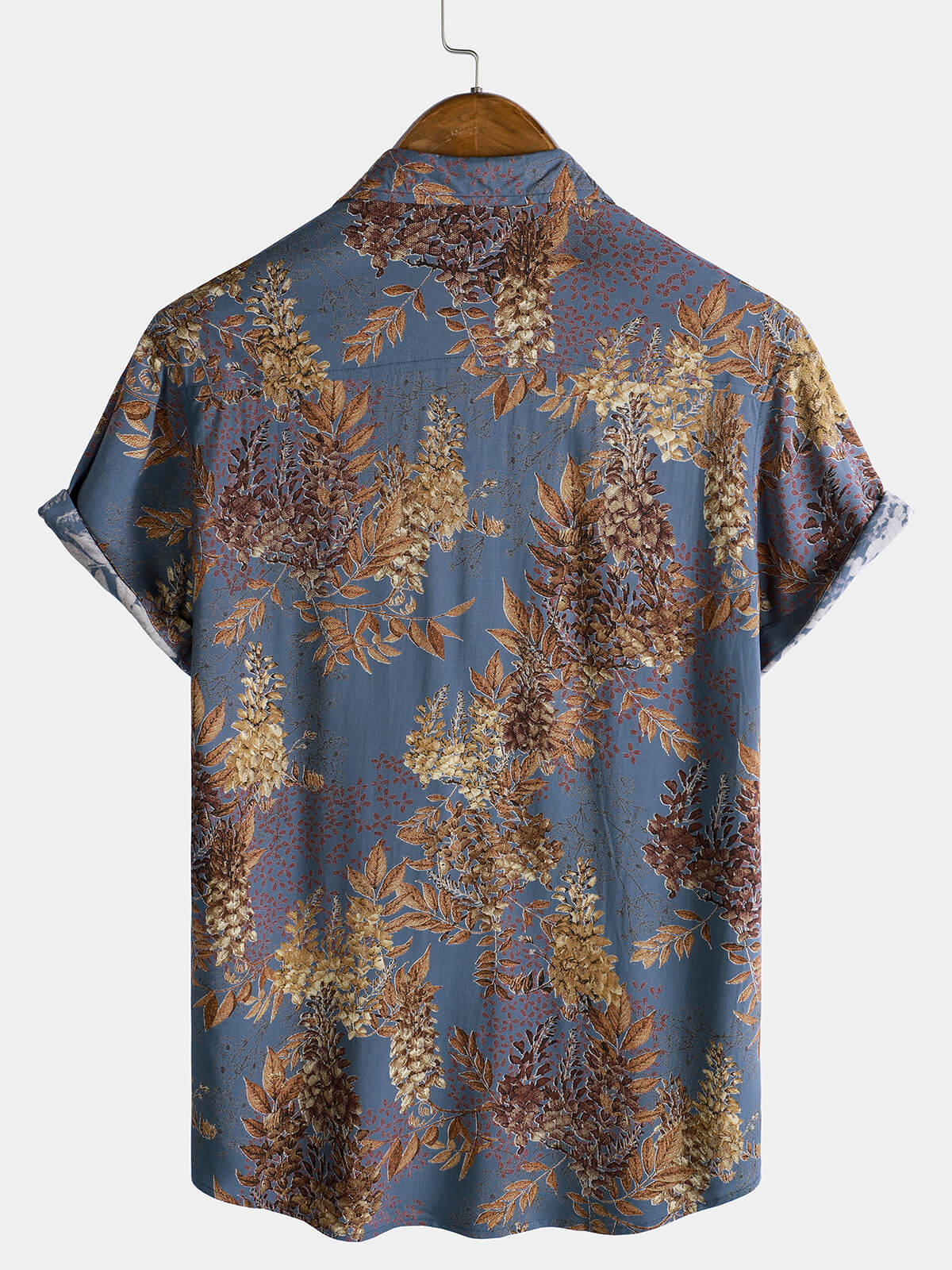 Men's Short Sleeve Summer Shirt in Retro Print Rayon
