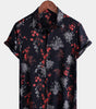 Elegant Floral Rayon Short Sleeve Casual Shirt for Men