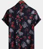 Elegant Floral Rayon Short Sleeve Casual Shirt for Men