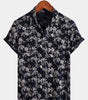 Casual Summer Short Sleeve Shirt for Men, Floral Pattern