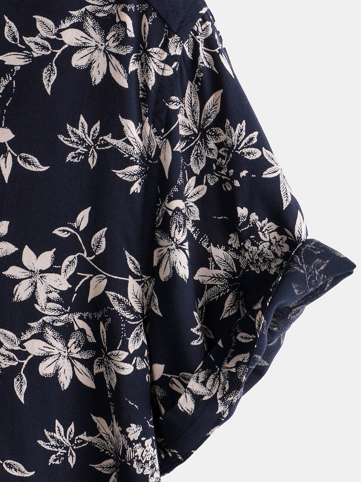Casual Summer Short Sleeve Shirt for Men, Floral Pattern