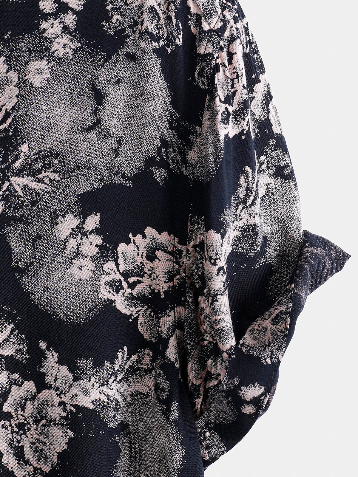 Men's Short Sleeve Summer Shirt with Floral Pattern in Rayon