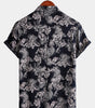 Men's Short Sleeve Summer Shirt with Floral Pattern in Rayon
