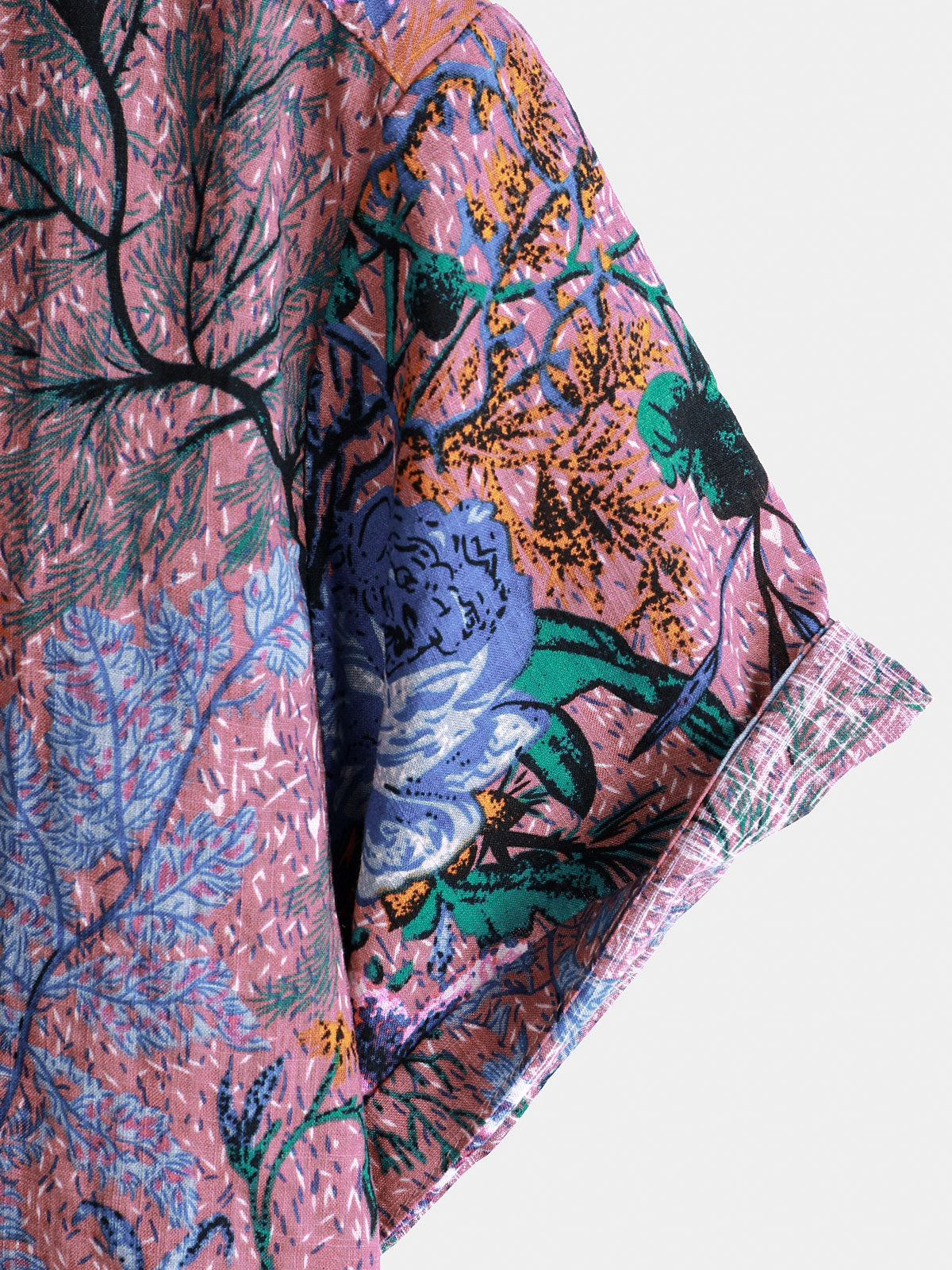 Men's Breathable Short Sleeve Summer Shirt, Retro Floral Print