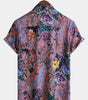 Men's Breathable Short Sleeve Summer Shirt, Retro Floral Print