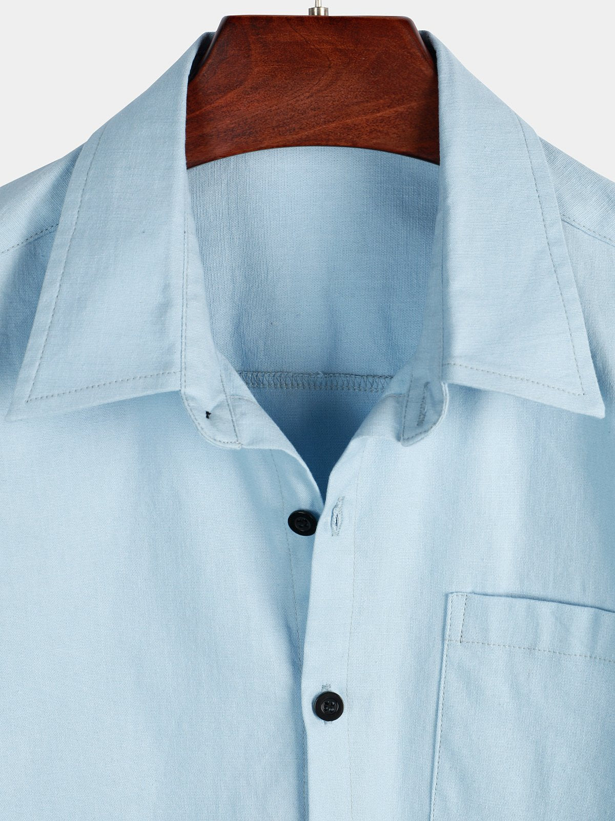 Short-Sleeved Cotton and Linen Solid Colour Shirt for Men