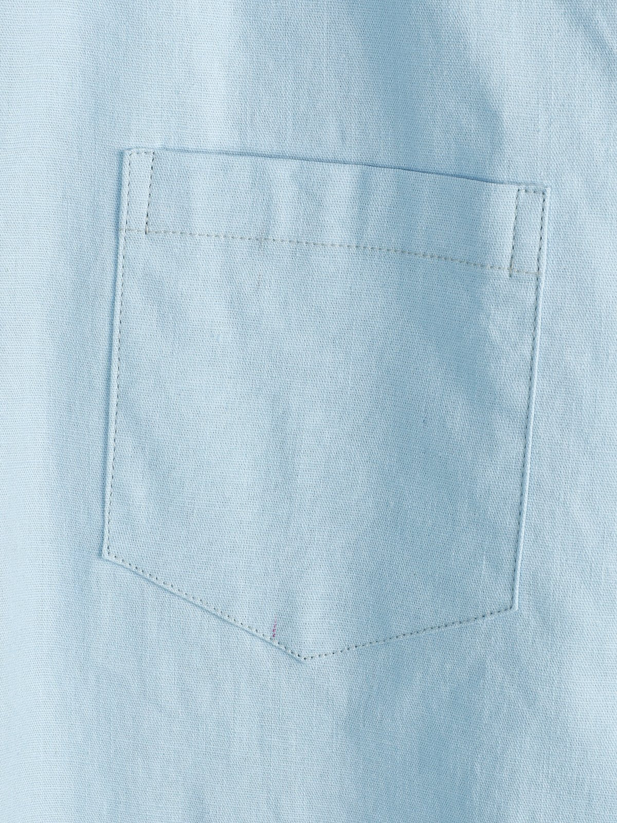 Short-Sleeved Cotton and Linen Solid Colour Shirt for Men
