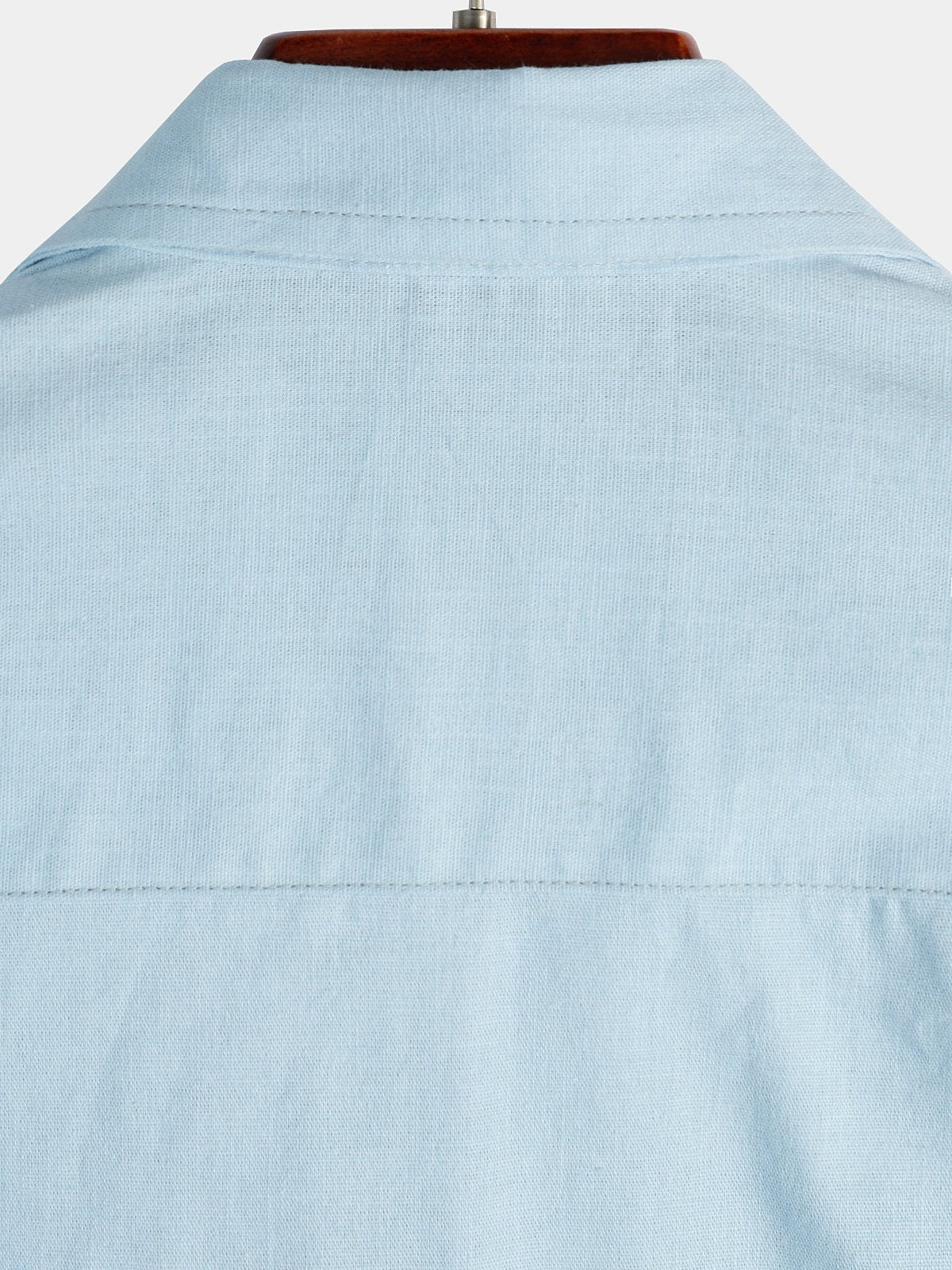 Short-Sleeved Cotton and Linen Solid Colour Shirt for Men