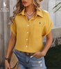 R. Lauren Short Sleeve Shirt with Chest Pocket – Airy Cut