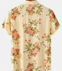 Casual Short Sleeve Retro 70s Floral Shirt for Men