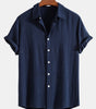 Linen Rayon Blend Button Up Shirt