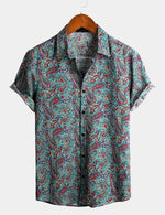 Vintage 70s Cotton Paisley Shirt for Men