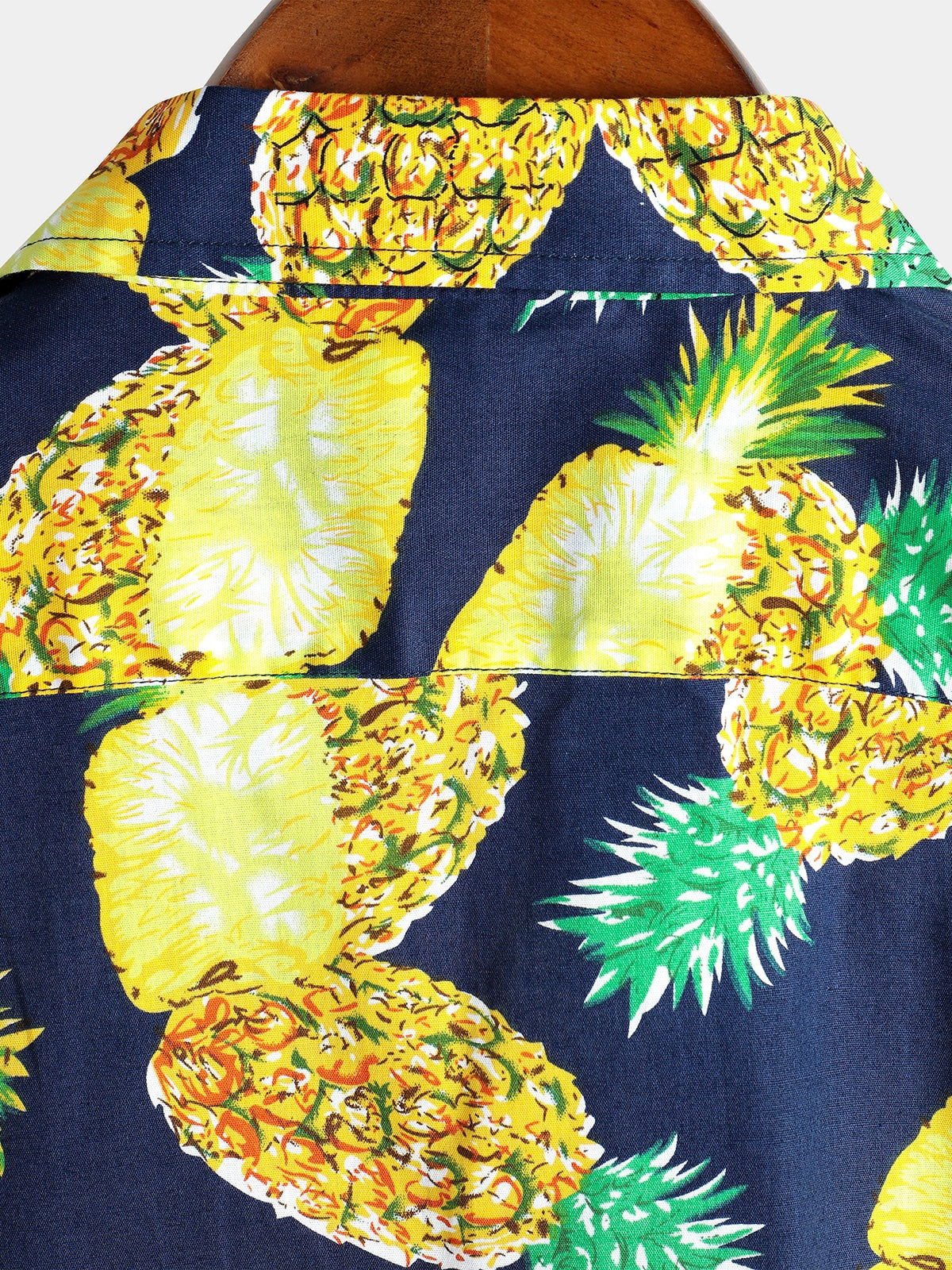Short-Sleeved Pineapple Cotton Shirts for Men
