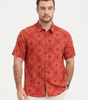 70s Vintage Disco Button-Up Short Sleeve Summer Shirt for Men