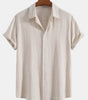 Linen Rayon Blend Button Up Shirt
