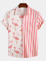 Striped Flamingo Summer Shirt