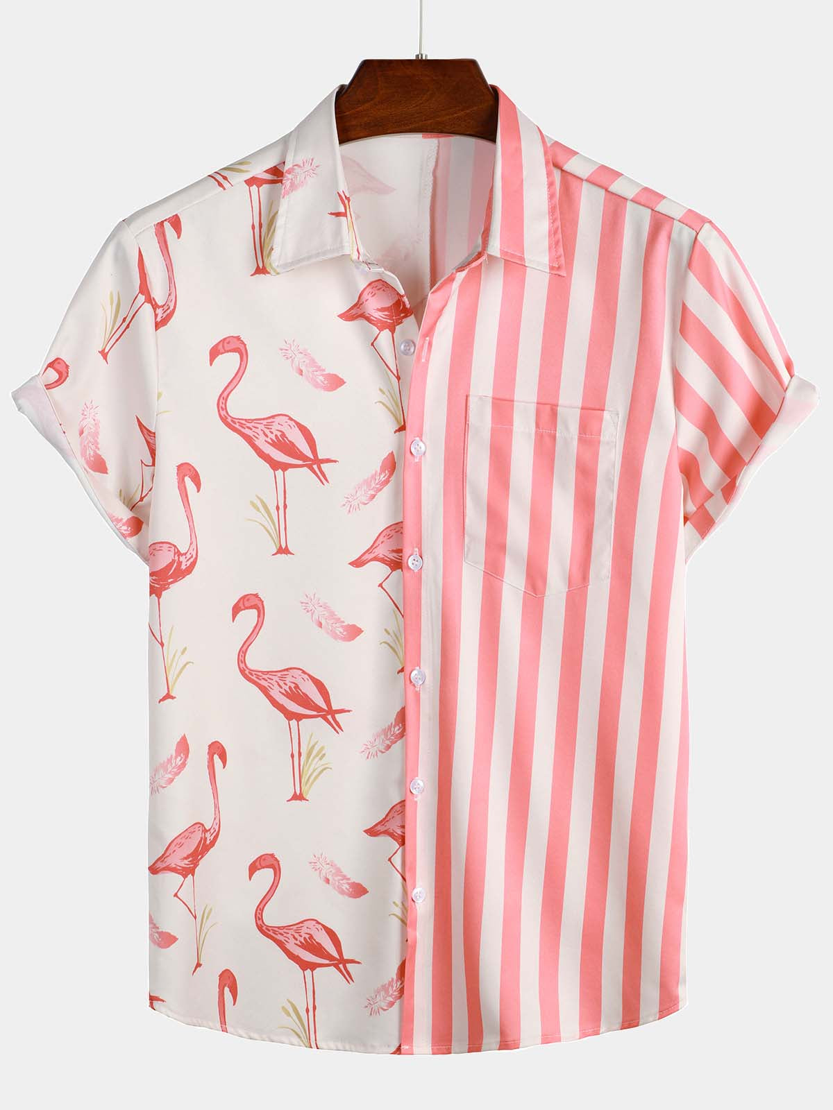 Striped Flamingo Summer Shirt
