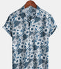 Men's Retro Short Sleeve Sunflower Print Shirt