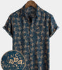 Men's Retro Print Summer Shirt with Pocket