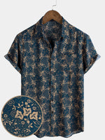 Men's Retro Print Summer Shirt with Pocket