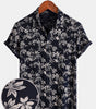 Casual Summer Short Sleeve Shirt for Men, Floral Pattern