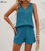 R. Lauren Button Tank Top & Shorts Set