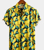 Men's Button-Up Tropical Aloha Hawaiian Shirt in Banana Cotton