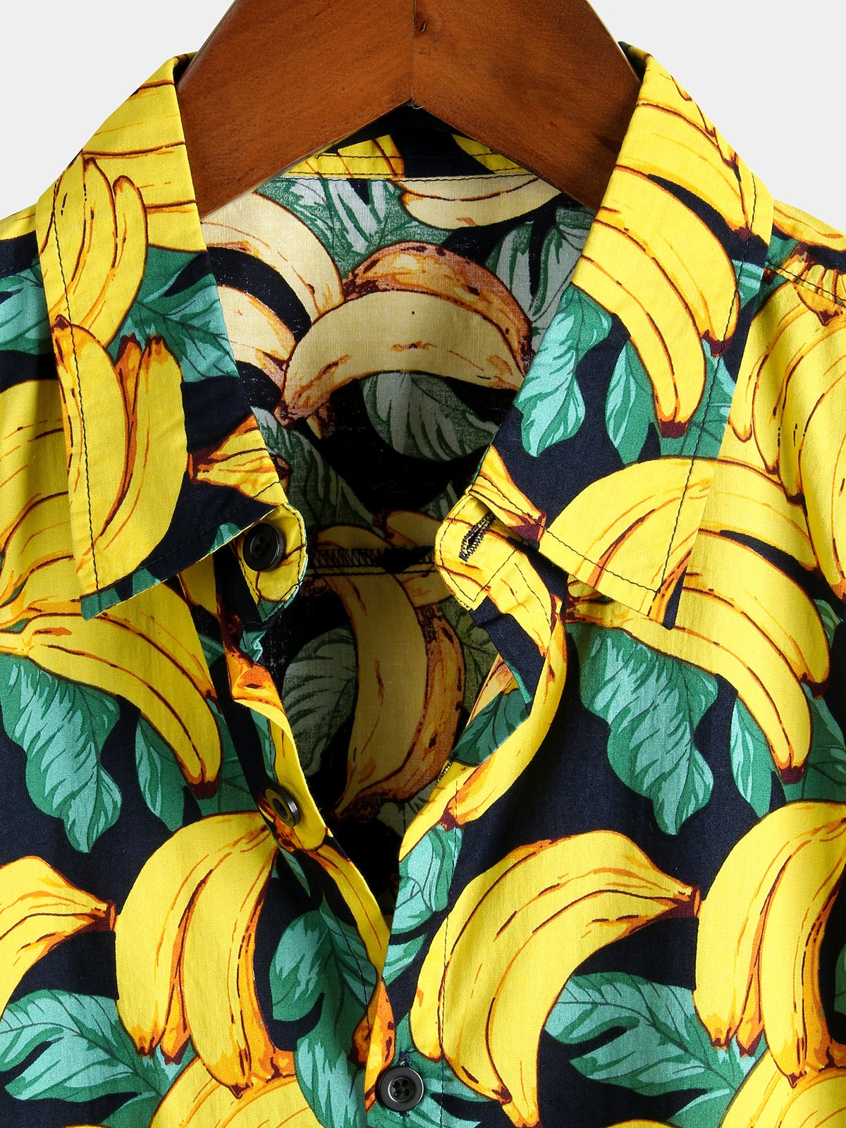 Men's Button-Up Tropical Aloha Hawaiian Shirt in Banana Cotton