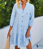 Summer Dress with Check Pattern and V-Neck – Effortless Lightness Meets Timeless Elegance